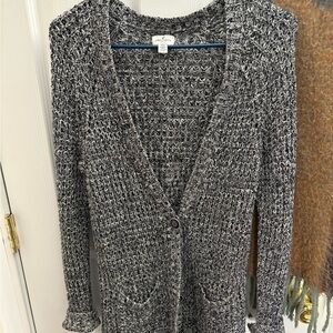 American Eagle Black and White Knit Women's Cardigan M
